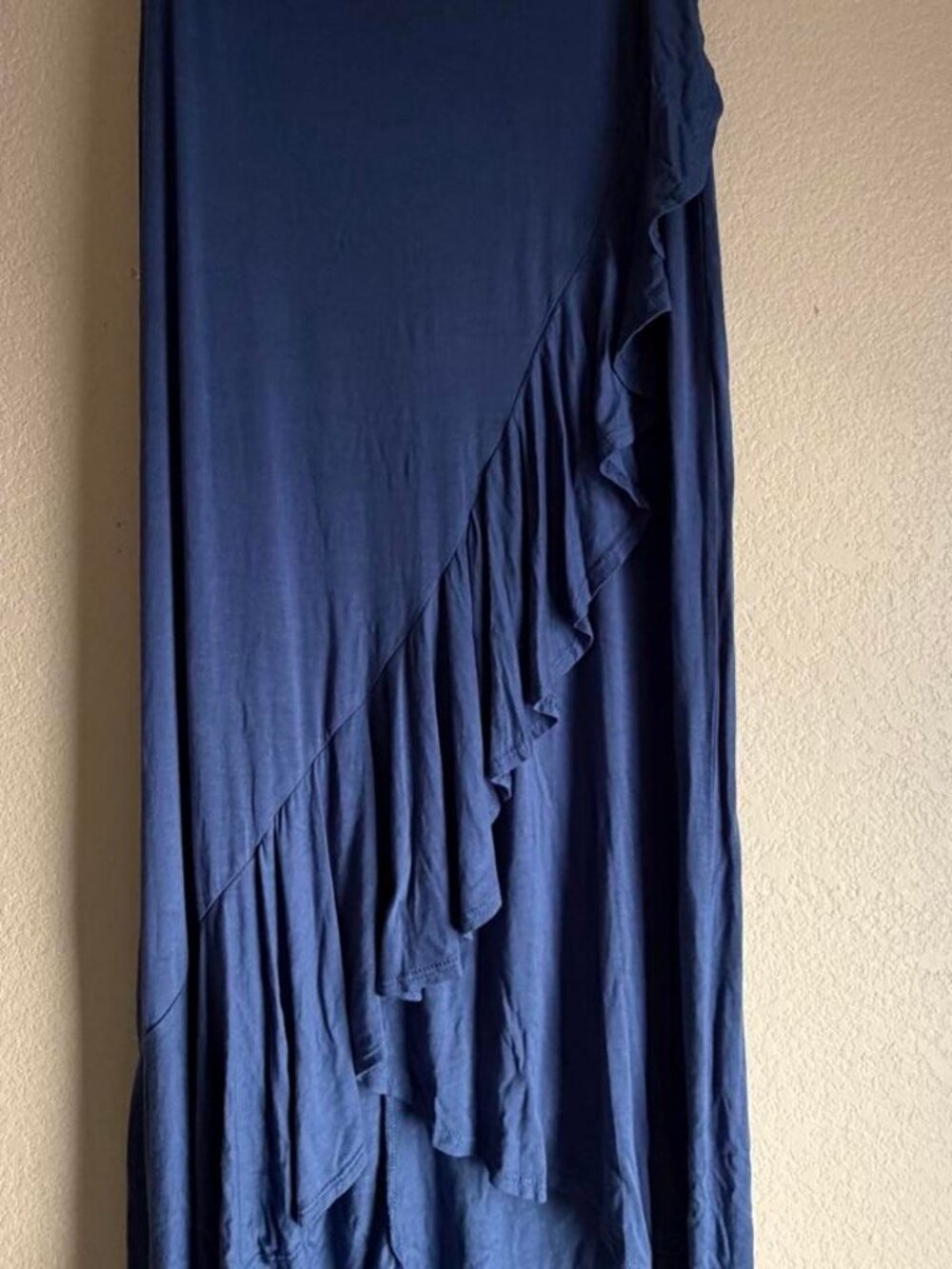vintage Navy blue maxi skirt with ruffle detail
